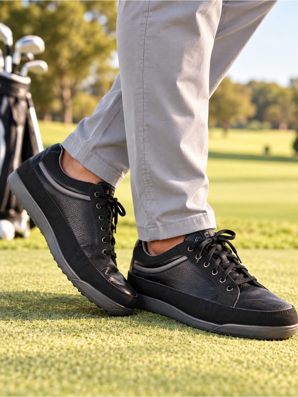 FootJoy Contour Casual 54356 Black Leather Spikeless Golf Shoes Men’s 11 M